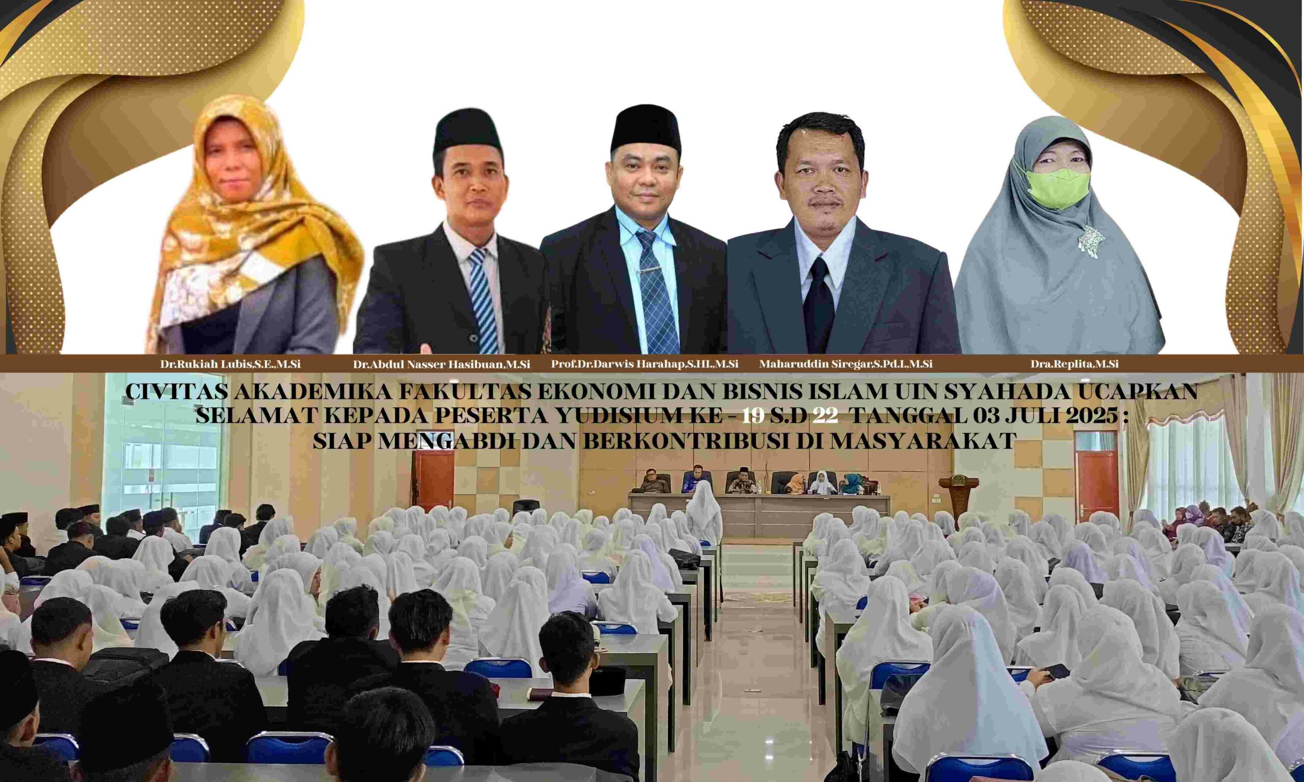 FEBI UIN Syahada Gelar Yudisium ke-19 hingga ke-22 Tahun 2025, Kukuhkan 273 Lulusan di Aula Perpustakaan
